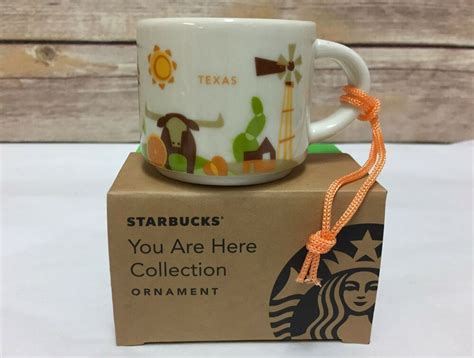 Starbucks Texas You Are Here Ornament Mini Mug Oil Rig Cactus New