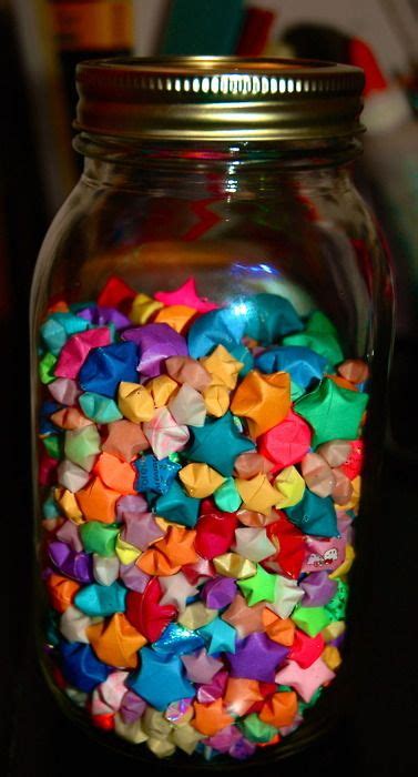 A Jar Of Folded Paper Puffy Stars Diy Resin Projects Origami And