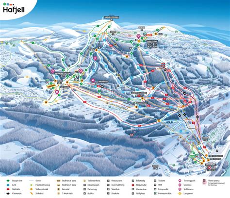 Ski Map Of Hafjell With Accommodation Hafjell Resort