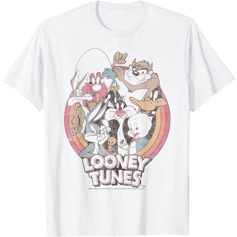 Jual Baju Kaos Looney Tunes Retro Group Shot Logo T Shirt Baju Kaos Baju Kaos Dewasa