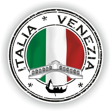 Italia Venezia 01 Seal Sticker Round Flag For Laptop Book Fridge Guitar