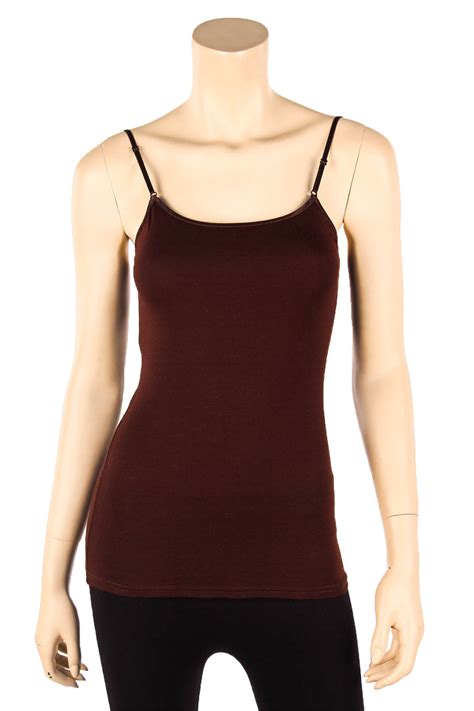 Spaghetti Strap Cotton Camisole Long Tank Top Basic Plain Tunic Layer