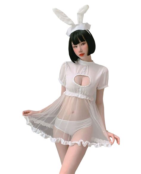 Buy Sexy Bunny Cosplay Lingerie Dress Kawaii Anime Kitten Keyhole