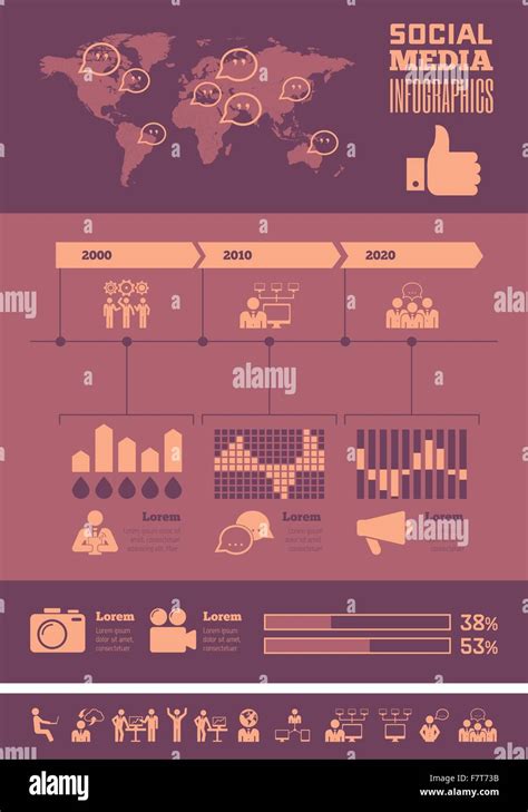 Social Media Infographic Template Stock Vector Image And Art Alamy