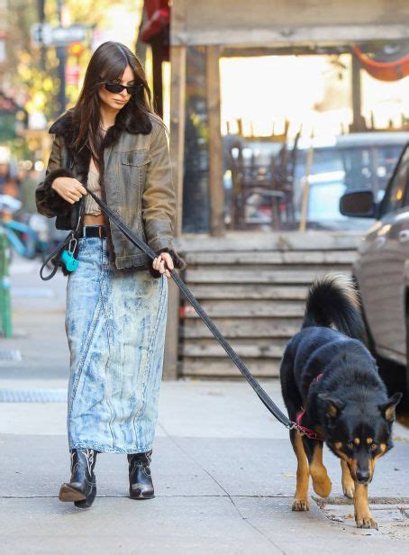 Emily Ratajkowski Taking Her Dog For A Stroll In New York Famousfix