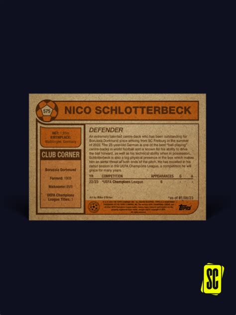 Nico Schlotterbeck 575 Topps UCC Living Set Card SportyCards