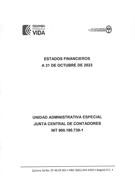 Estados Financieros Octubre 2023 0 Andres Ayala POTENCiA Dc LA I