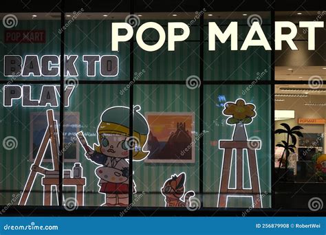 Pop Mart Retail Store And Brand Logo Editorial Stock Photo Image Of