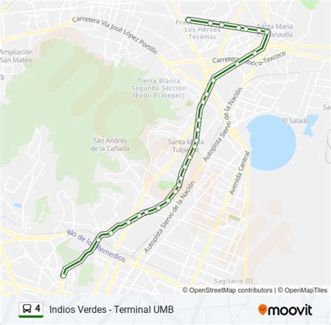 Ruta 4 Horarios Paradas Y Mapas Indios Verdes Actualizado