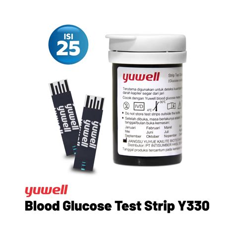 YUWELL Blood Glucose Test Strip Y330 Box Isi 25 Pcs Strip Stik Gula