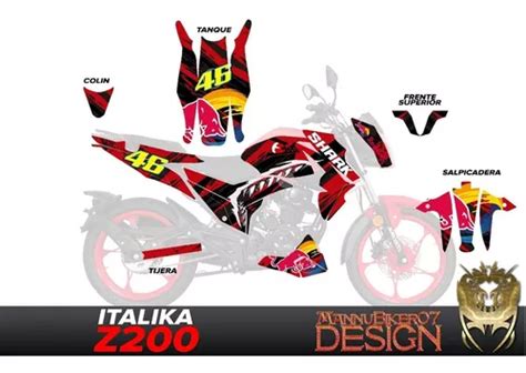 Italika Z Calcas Vinil Skins Wrap Stikers Laminado Enduro Meses