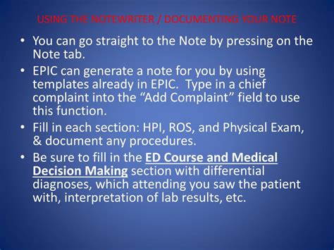 Ppt Using Epic In The Emergency Department Powerpoint Presentation