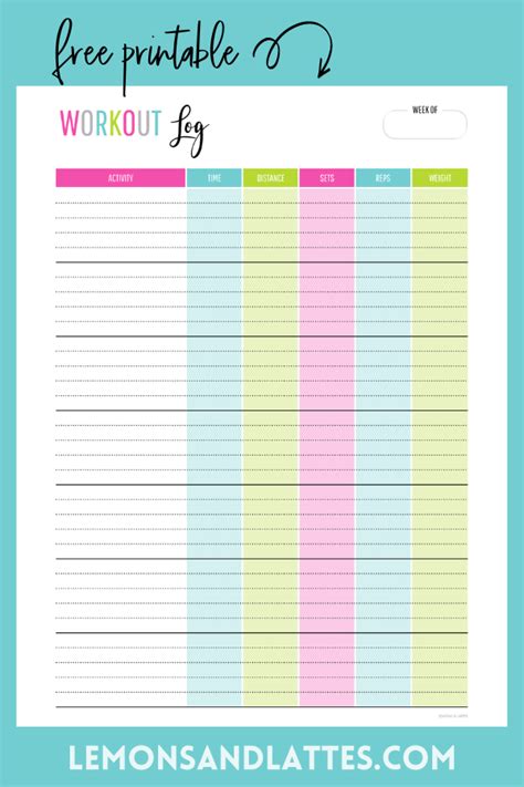 Free Printable Workout Logs To Track Your Progress