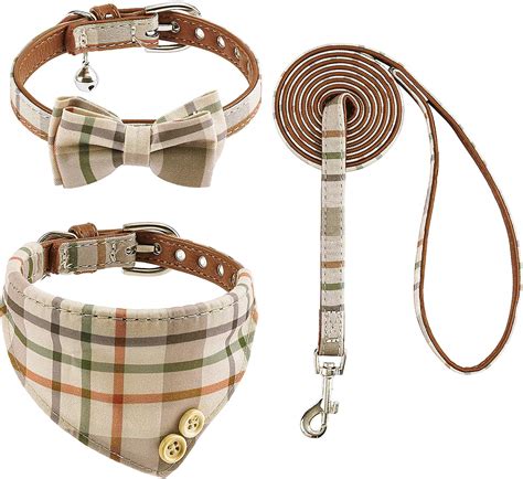 Choieo Bow Tie Dog Collar And Leash Set W Adjustable Dog