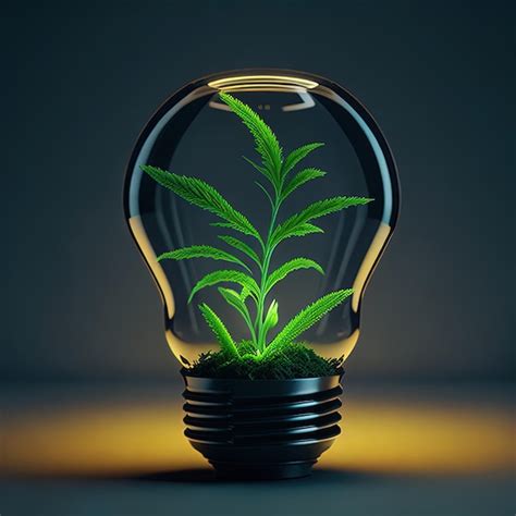 Premium Ai Image A Light Bulb With A Plant Inside It