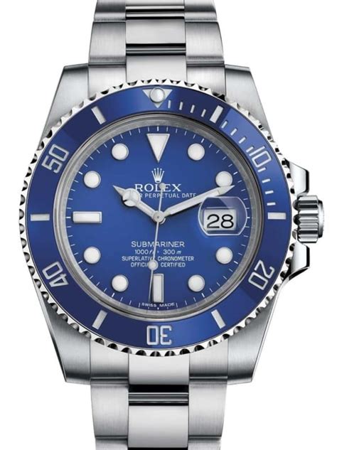 Rolex Submariner Blue Index Dial 18k White Gold 116619LB