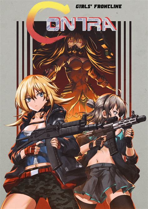 Safebooru 3girls Ahoge Ak 74u Girls Frontline Aks 74u Assault Rifle