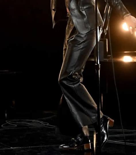 Harry Styles Grammys Black Leather Costume