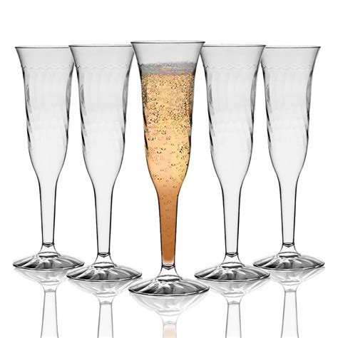 Smarty 5 Oz Clear Round Disposable Plastic Champagne Flutes 96ct