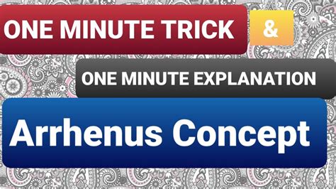 Trick For Arrhenius Concept Of Acid Youtube