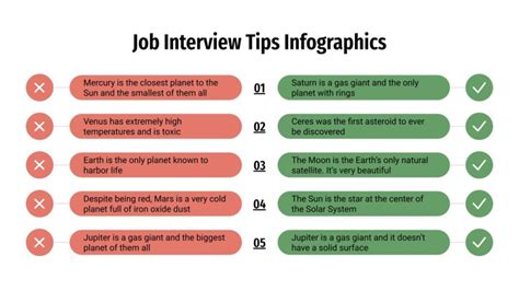 Job Interview Tips Infographics Google Slides Powerpoint