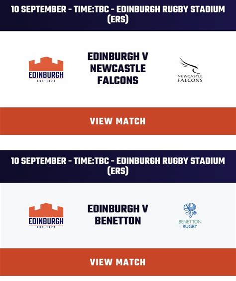 Pre season fixtures : r/Edinburgh_Rugby