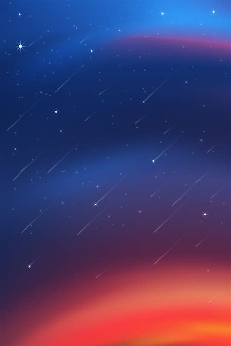 Night Sky with Stars Shining and Comet falling, Landscape Dramatic sky