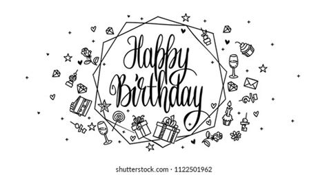 Happy Birthday Doodle Happy Birthday Lettering Stock Vector (Royalty ...