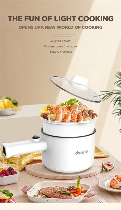 Dreepor Multifunctional Electric Cooker Cooking Pot Household Mini Rice