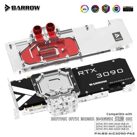 Barrow Bloque De Agua GPU Para ZOTAC RTX 3090 3080Ti Apocalypse OC