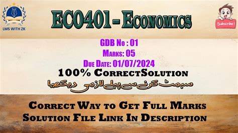 ECO401 Economics GDB Solution Spring 2024 100 Correct YouTube