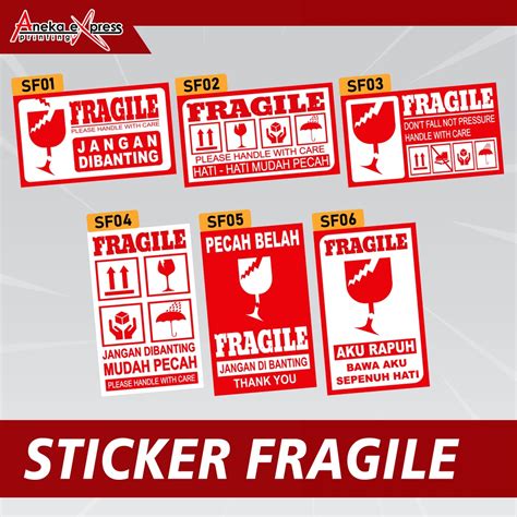 Jual Sticker Fragile Murah Stiker Pecah Belah Kemasan Olshop Label