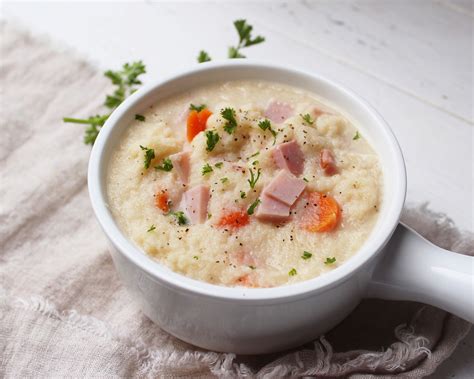 Creamy Ham And Cauliflower Soup True Story Foods