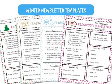 Winter Newsletter Templates Holiday Newsletter Templates December