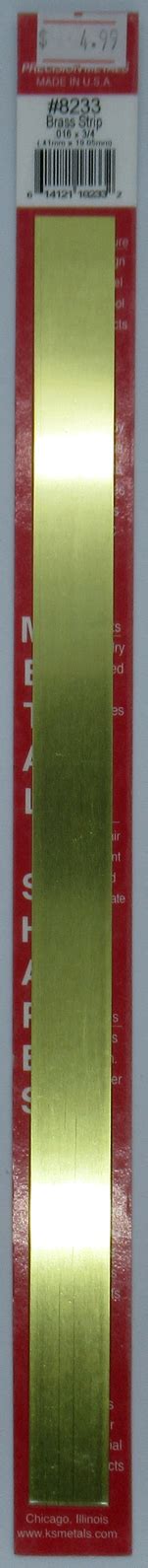 Ks8233 Brass Strip 0016 Thick X 34 Wide X 12 Long 1pc Rcma Model And Hobby Shop