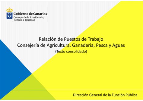 Relación de Puestos de Trabajo Consejería de Agricultura