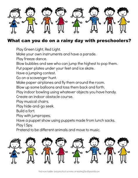 Indoor Rainy Day Activities For Preschoolers Rainy Day Activities