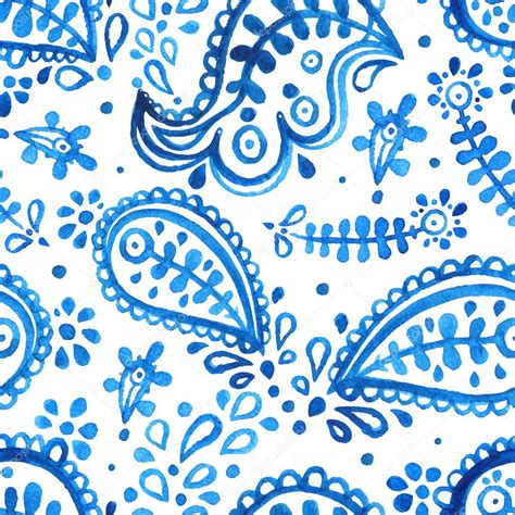 Blue paisley pattern — Stock Vector © Grey_ant #64603299