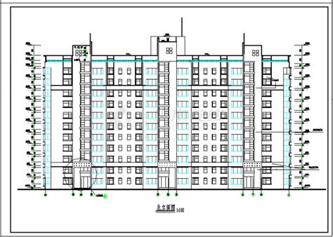 11层3单元每单元2户（单元内户型不对称）住宅楼建筑设计图住宅区土木在线