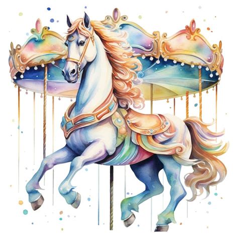 Horse Clipart, Carousel Horse, Watercolor Horse, Carousel Horse PNG, Watercolor Carousel - Etsy ...