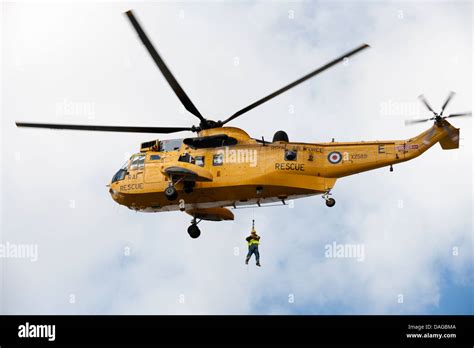 Raf Search And And Rescue Seaking Helicopter Yellow Stock Photo Alamy