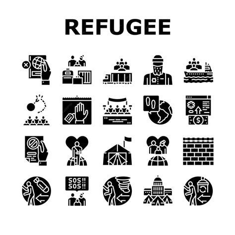 Premium Vector Refugee From Problem Collection Icons Set Vector