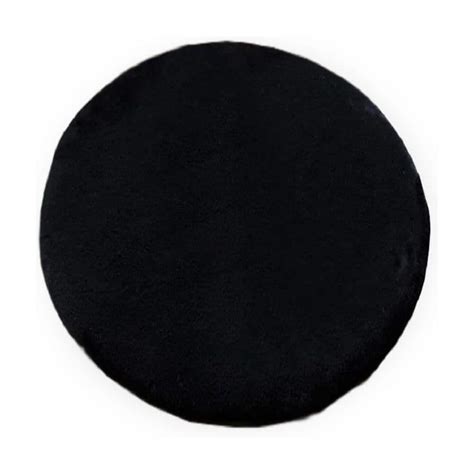 Latepis Mmlior Black 4 Ft X 4 Ft Soft Faux Rabbit Fur Round Area Rug