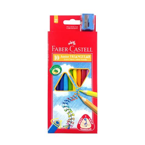 Buy Faber Castell Junior Triangular Colour Pencils 10 Colour In A