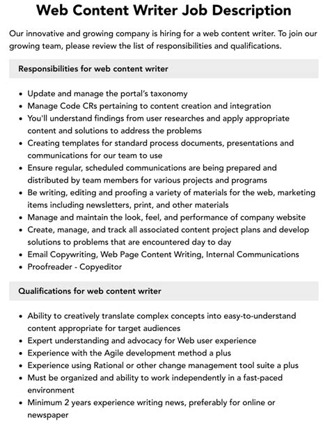 10 Essential Duties for a Marketing Content Writer Job Description 2023