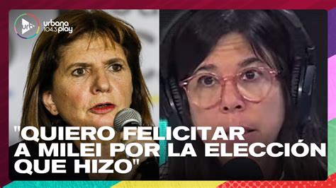 Patricia Bullrich Quiero Felicitar A Milei Por La Elecci N Que Hizo