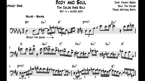 Body And Soul Bass Solo Transcription Matt Smith Music YouTube