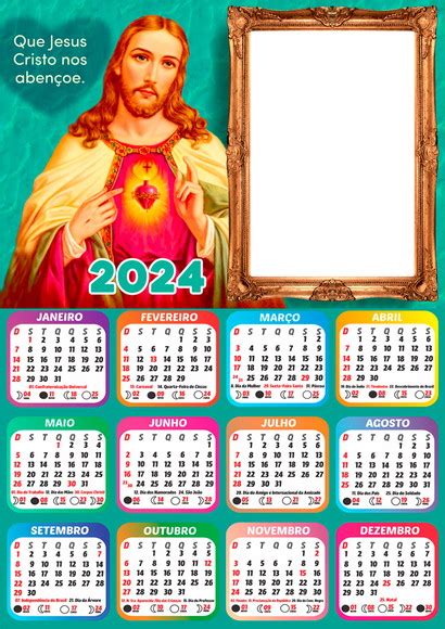 Arte Digital Calendario 2024 Que Jesus Cristo Nos Abencoe Elo7