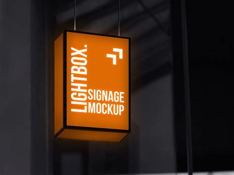 Lightbox Signage Psd Mockup | MockupsQ | Lightbox signage, Signage ...