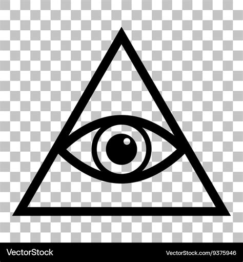 All seeing eye pyramid symbol freemason Royalty Free Vector